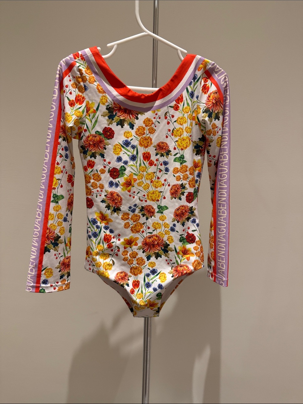 Floral Long-Sleeve One-Piece Swimsuit - Multicolor